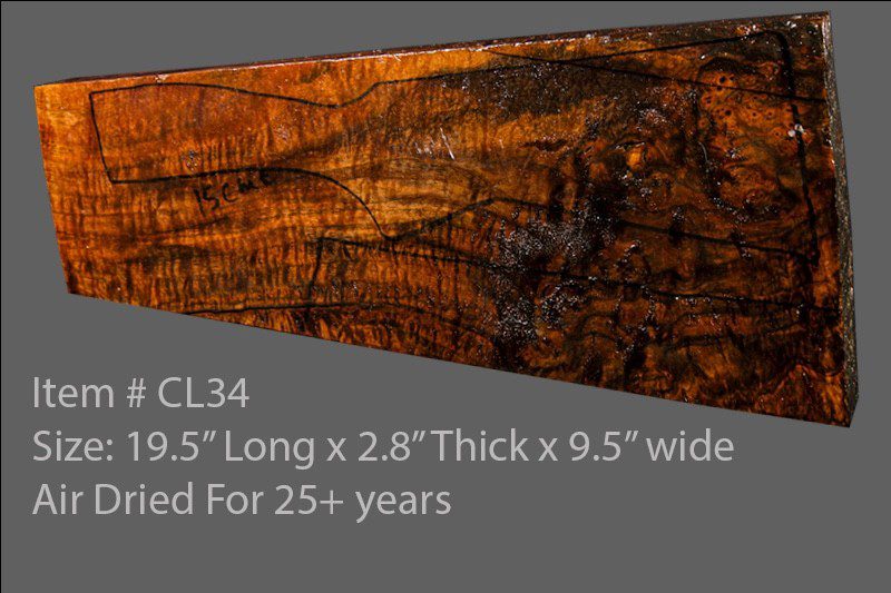 Exhibition Claro Walnut Shotgun Blank (#CL34)