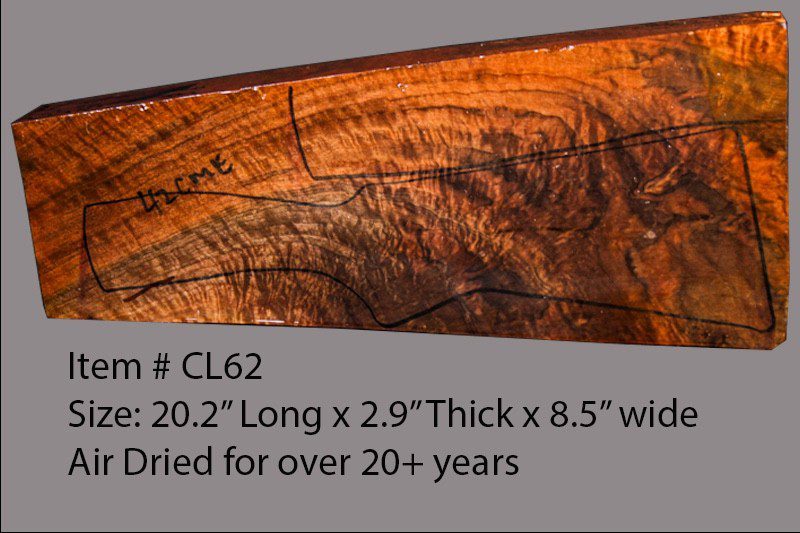 Exhibition Claro Walnut Shotgun Blank (#CL62)