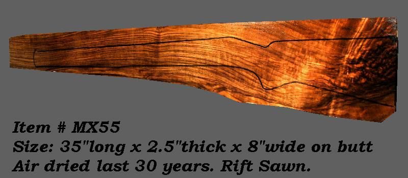 Exhibition French Walnut Rifle Blank (#MX55)