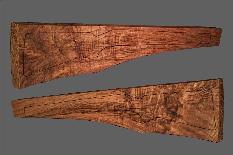 Exhibition Turkish Walnut Rifle Blank (#JA64)