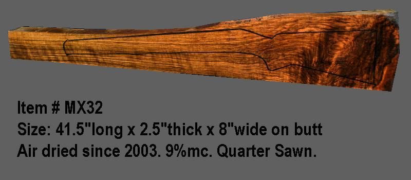 Turkish Walnut Rifle Blank (#MX32)