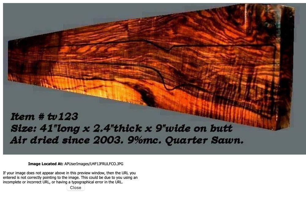 Exhibition Turkish Mannlicher Rifle Blank (#TV123)